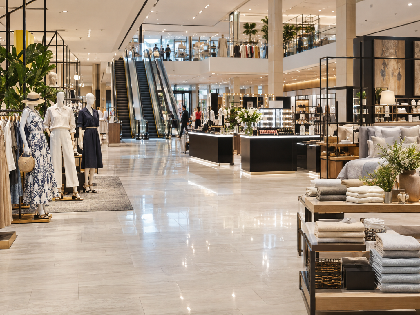 Multi-level department store illustration